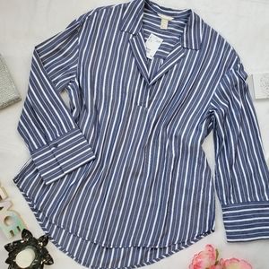 H&M NWT Blue and White Striped Top, sz: XXL.
